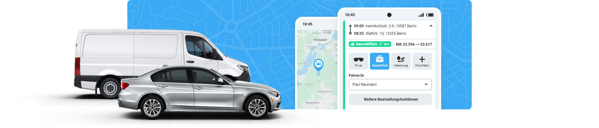 autoaid Fahrtenbuch App und OBD-Stecker