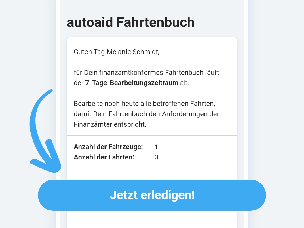 Erinnerung an den 7-Tage-Bearbeitungszeitraum