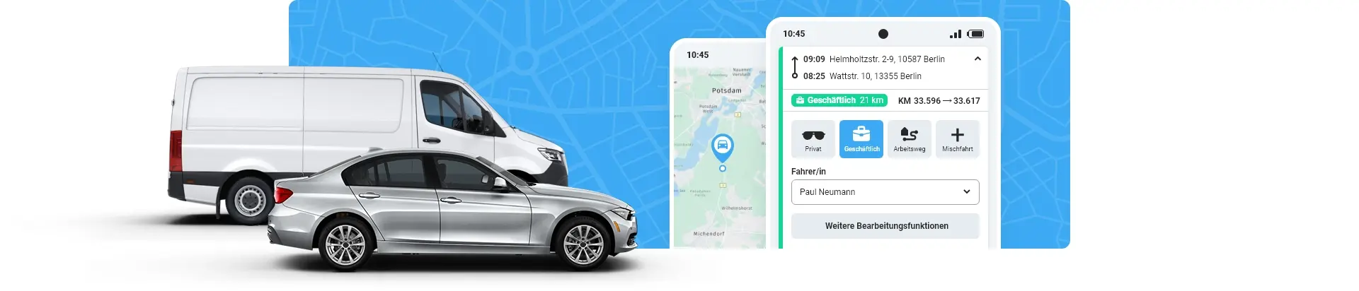 autoaid Fahrtenbuch App und OBD-Stecker