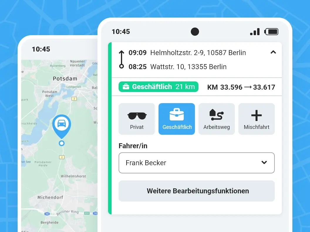 autoaid Fahrtenbuch App und OBD-Stecker